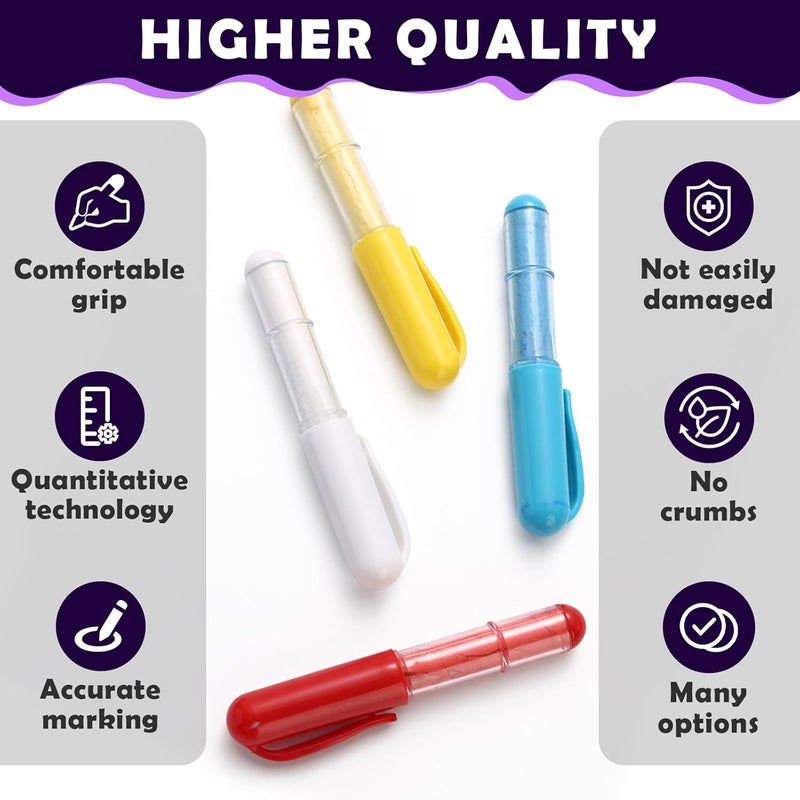 chaseroad 4PCS Sewing Chalk for Fabric, Wipeable and Washable Fabric Chalk for Sewing, Tailors Chalk for Fabric Etailed Marking on Fabrics, Cottons, Leathers - Blue, White, Red, Yellow - Image 5